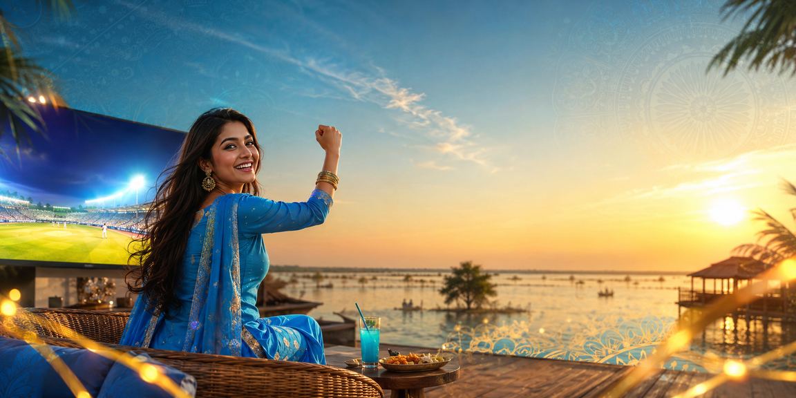 A bettor reviewing cricket betting strategies against the backdrop of Tanguar Haor